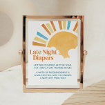 Here Comes the Son Baby Shower Late Night Diapers Poster<br><div class="desc">Make your event special with this Sunshine Baby Shower with our cute and lovely printable Late Night Diapers Sign featuring adorable Retro Baby Shower theme. Download,  personalize,  and create lasting memories with this perfect touch for your joyous celebration!
 
BS1046</div>