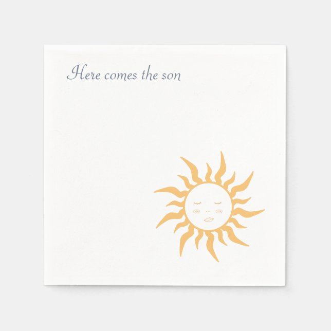 Here Comes the son Baby shower Napkins (Front)