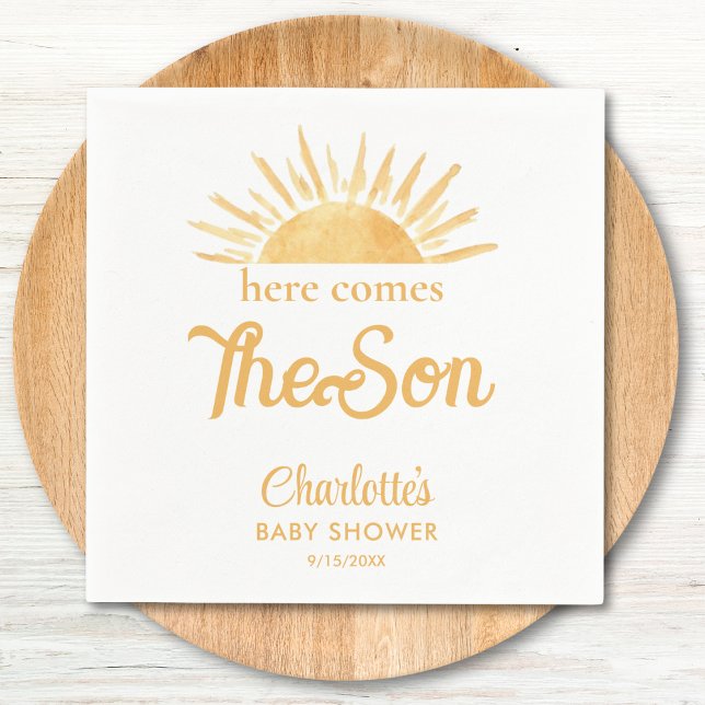 Here Comes The Son Baby Shower Napkins (Creator Uploaded)
