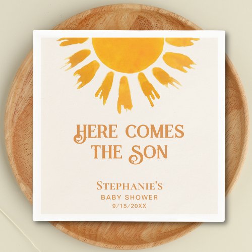 Here Comes The Son Baby Shower Napkins