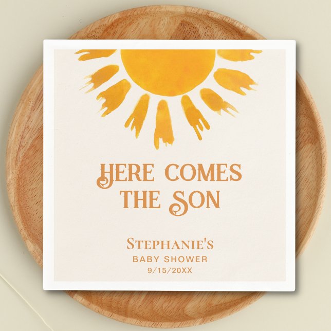 Here Comes The Son Baby Shower Napkins (Creator Uploaded)