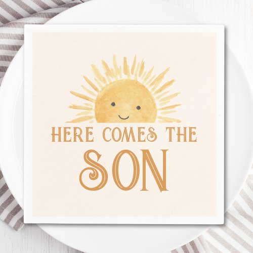 Here Comes The Son Baby Shower Napkins