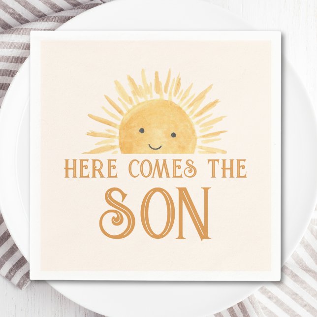 Here Comes The Son Baby Shower Napkins (Creator Uploaded)