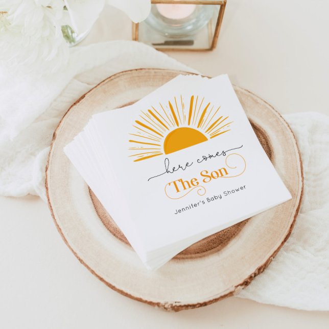 Here comes the son baby shower napkins (Creator Uploaded)