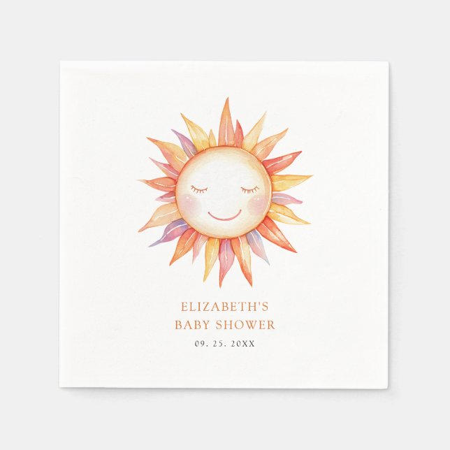  Here Comes the Son Baby Shower Napkins (Front)