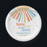 Here Comes the Son Baby Shower  Paper Plates<br><div class="desc">Make your Sunshine baby shower extra special with these delightful round paper plates! Sturdy yet stylish,  these plates are perfect for serving delicious bites while complementing your theme in the most adorable way.

BS642</div>