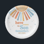 Here Comes the Son Baby Shower  Paper Plates<br><div class="desc">Make your Sunshine baby shower extra special with these delightful round paper plates! Sturdy yet stylish,  these plates are perfect for serving delicious bites while complementing your theme in the most adorable way.

BS642</div>