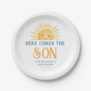 Here Comes The Son Baby Shower Paper Plates