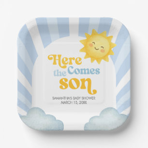 Here Comes the Son Baby Shower Paper Plates
