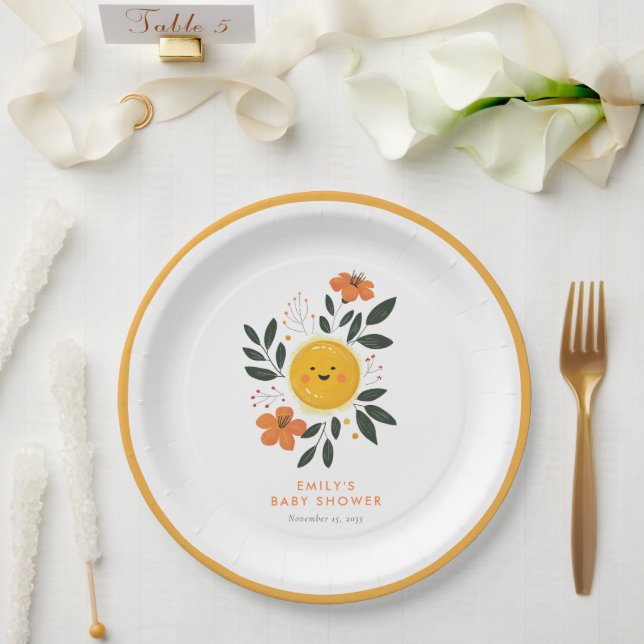 Here Comes the Son Baby Shower Paper Plates (Wedding)