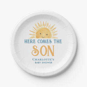 Here Comes The Son Baby Shower Paper Plates