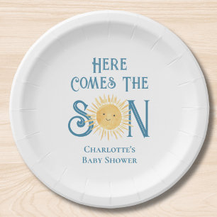 Here Comes The Son Baby Shower Paper Plates