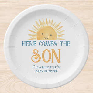 Here Comes The Son Baby Shower Paper Plates