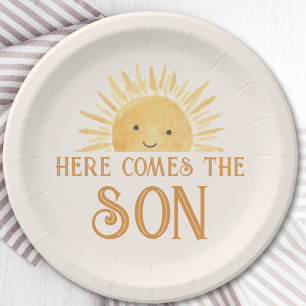 Here Comes The Son Baby Shower Paper Plates