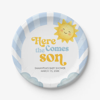 Here Comes the Son Baby Shower Paper Plates