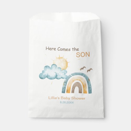 Here Comes The Son Baby Shower Paper Plates Favor Bag