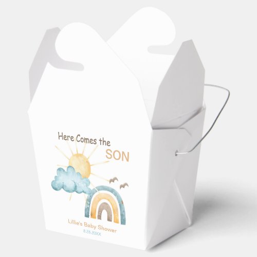 Here Comes The Son Baby Shower Paper Plates Favor Boxes