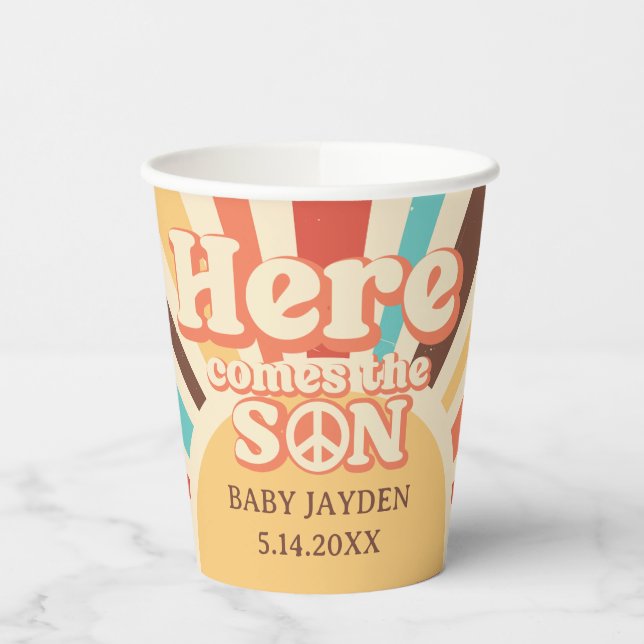 Here Comes the Son Baby Shower Party  Paper Cups (Left)