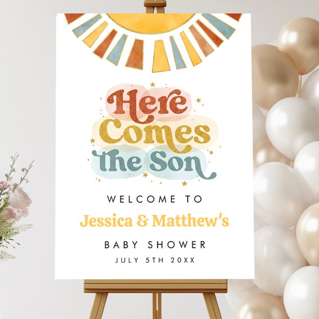 Here Comes the Son Baby Shower Sign Sunshine baby (Creator Uploaded)