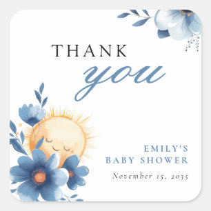 Here Comes the Son Baby Shower Square Sticker
