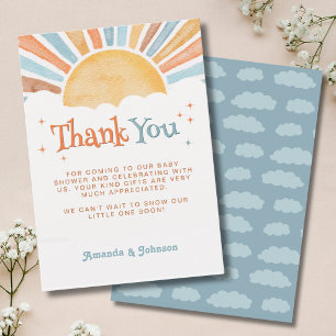 Here Comes the Son Baby Shower Sun Thank You Card