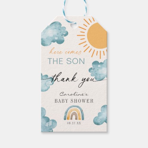 Here Comes The Son Baby Shower Sunshine Gift Tags