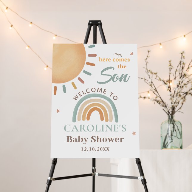Here Comes The Son Baby Shower Sunshine Welcome Foam Board (In Situ (Stand))