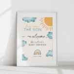 Here Comes The Son Baby Shower Sunshine Welcome  Poster at Zazzle