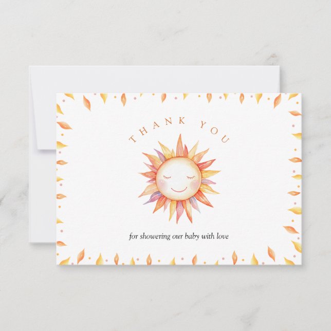  Here Comes the Son Baby Shower Thank You Card (Front)