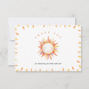  Here Comes the Son Baby Shower Thank You Card