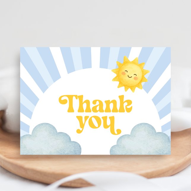 Here Comes the Son Baby Shower Thank You Card (Here Comes the Sun Baby Shower Thank You Card)