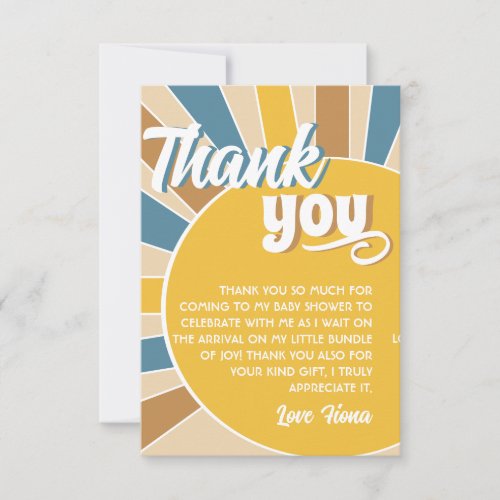 Here comes the Son Baby Shower Thank You Card