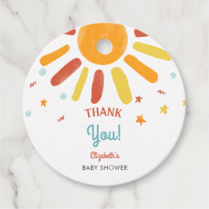 Here Comes The Son Baby Shower Thank you Custom Favor Tags