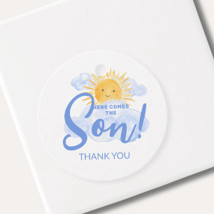 Here Comes The Son Baby Shower Thank You Favor Tags