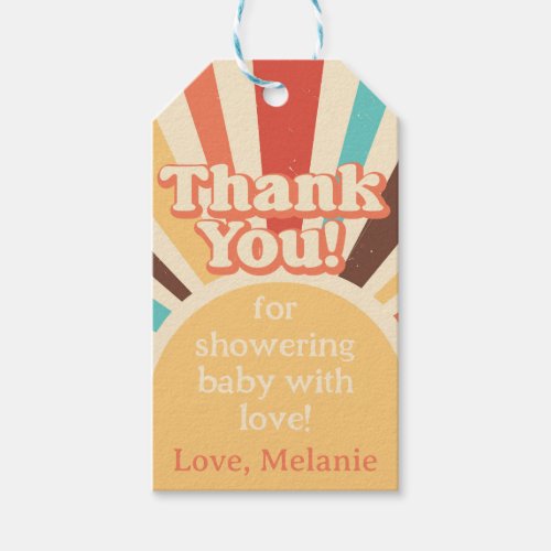Here Comes The Son Baby Shower Thank You Gift Tag