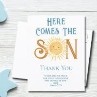 Here Comes The Son Baby Shower Thank You