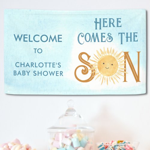Here Comes The Son Baby Shower Welcome Banner