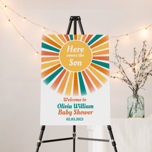 Here Comes the Son Baby Shower Welcome Foam Board
