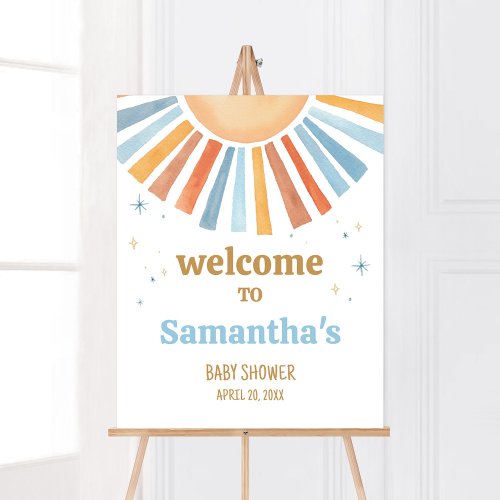 Here Comes the Son Baby Shower Welcome Poster