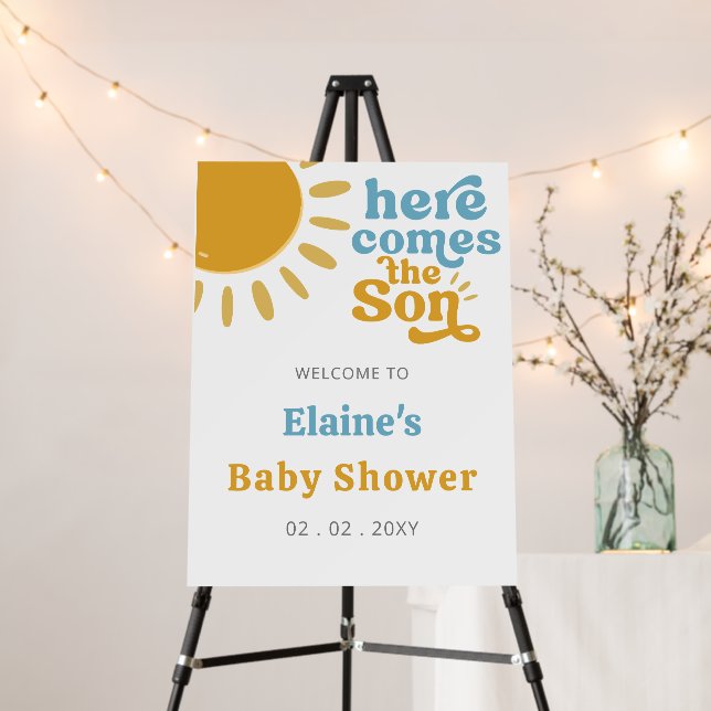Here comes the son baby shower Welcome Sign (In Situ (Stand))
