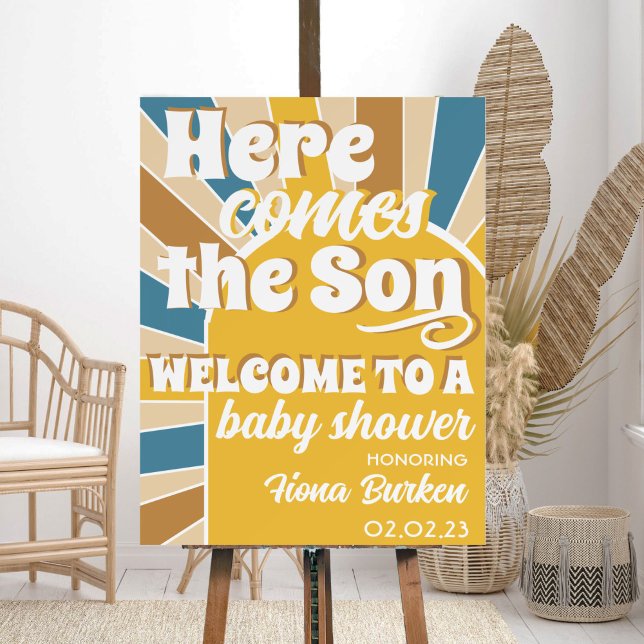 Here comes the Son Baby Shower Welcome sign (Here comes the son welcome sign)