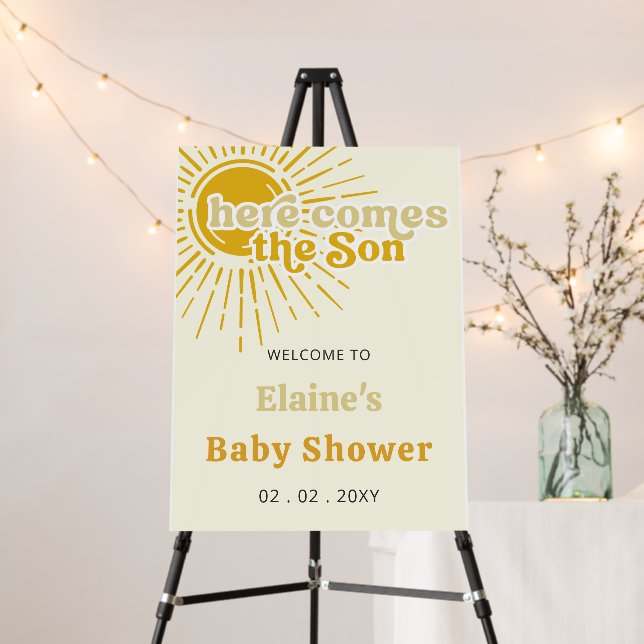 Here comes the son baby shower Welcome Sign (In Situ (Stand))