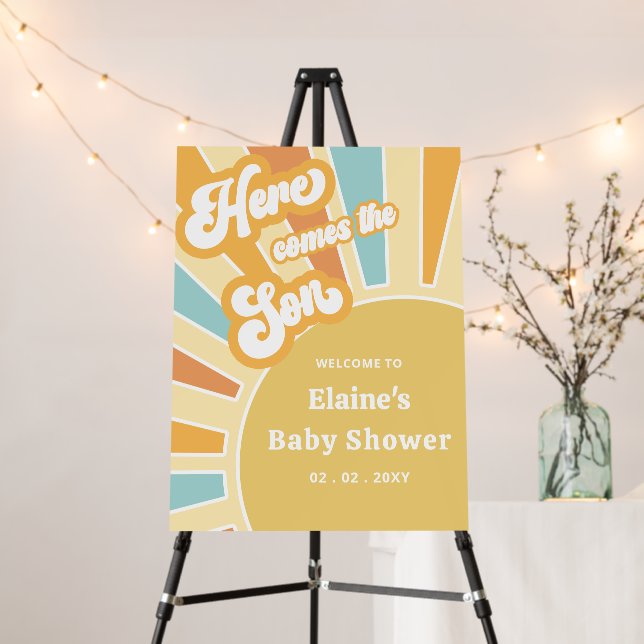 Here comes the son baby shower Welcome Sign (In Situ (Stand))