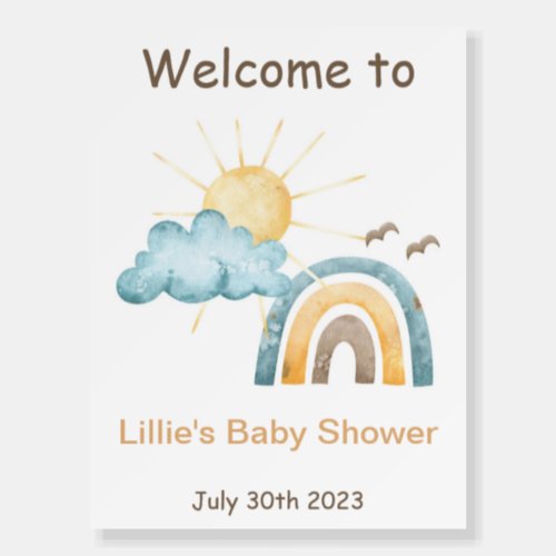 Here Comes The Son Baby Shower Welcome Sign