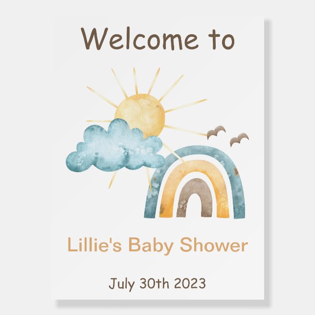 Here Comes The Son Baby Shower Welcome Sign (Front)