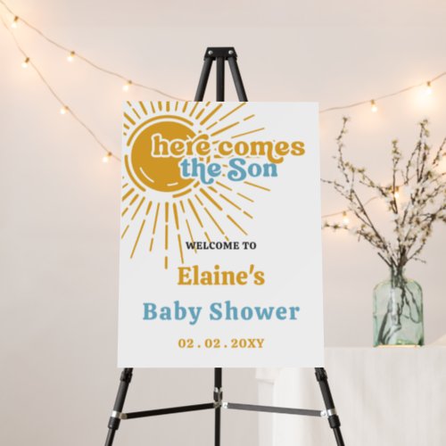 Here comes the son baby shower Welcome Sign