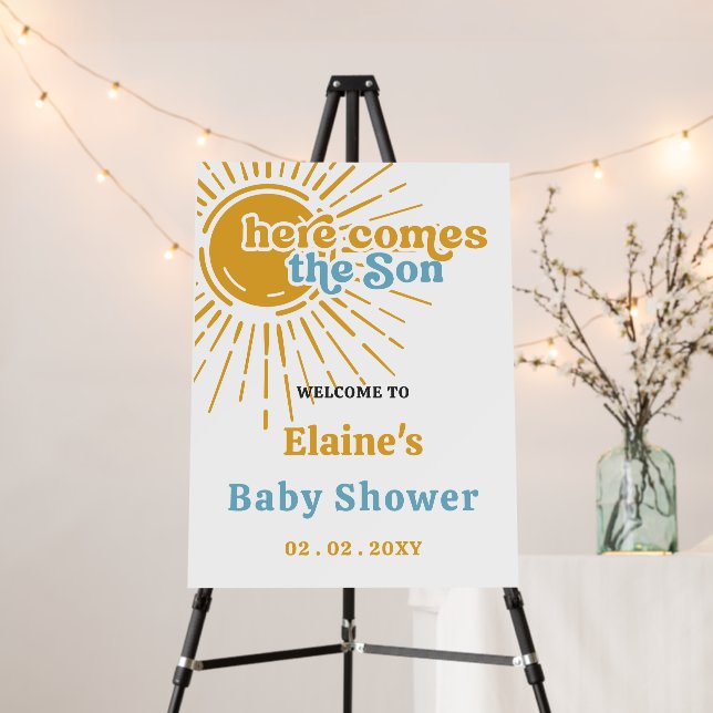 Here comes the son baby shower Welcome Sign (In Situ (Stand))
