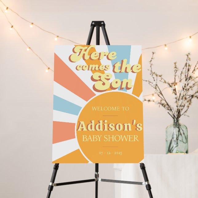 Here Comes The Son Baby Shower Welcome Sign (In Situ (Stand))