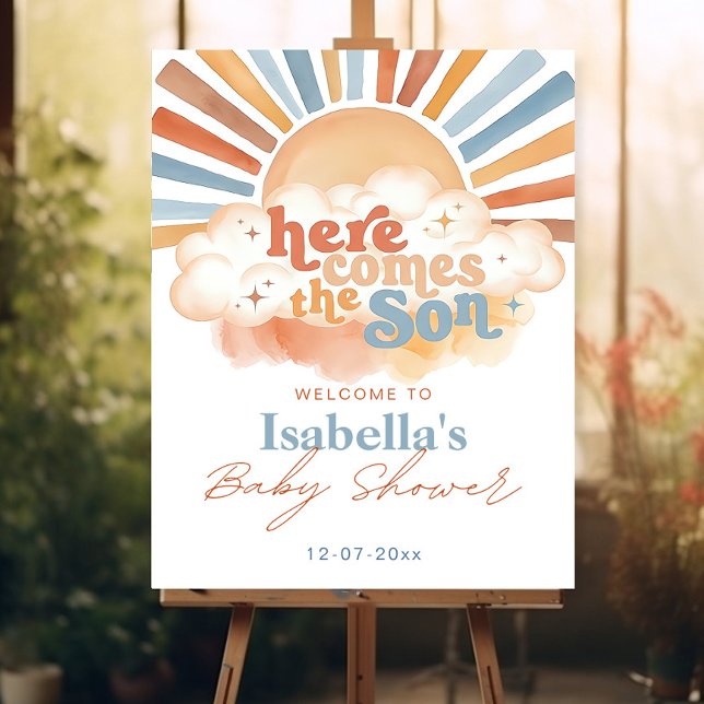 Here Comes the Son Baby Shower Welcome Sign Boho (Creator Uploaded)