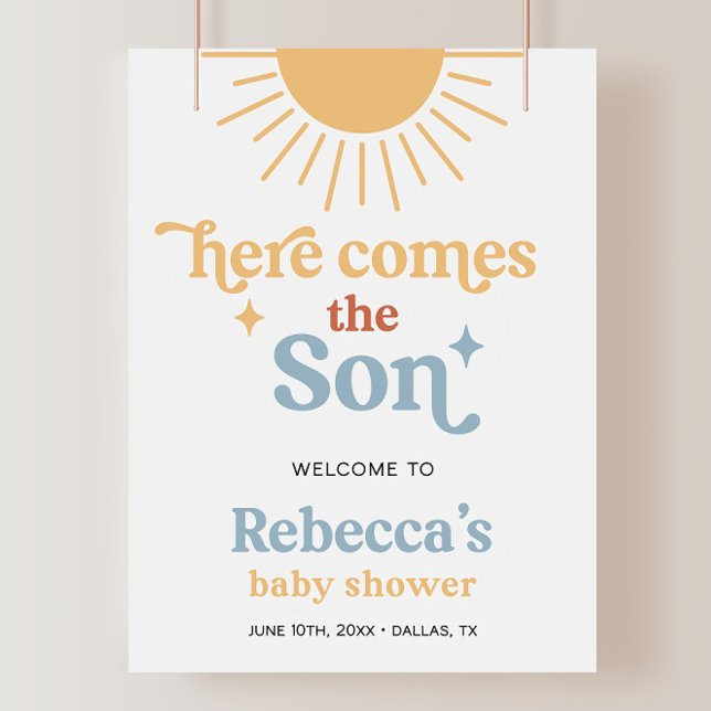 Here Comes the Son Baby Shower Welcome Sign Boho (Creator Uploaded)